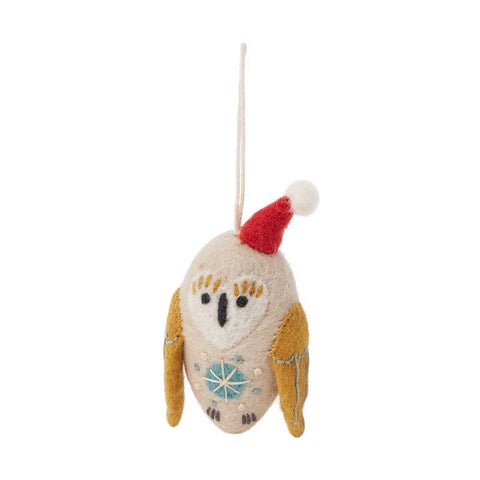 Felt Woodland Holiday Owl Ornament