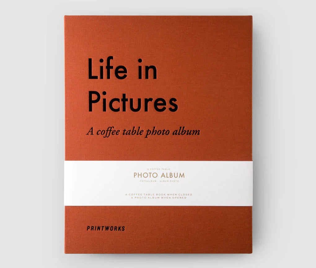 Printworks Orange Coffee Table Photo Album- Life in Pictures