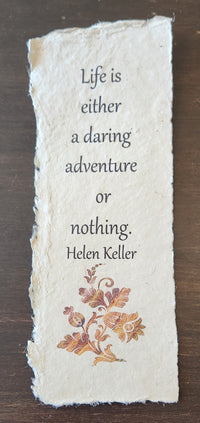 Inspirational Author Quote on Handmade Paper Print