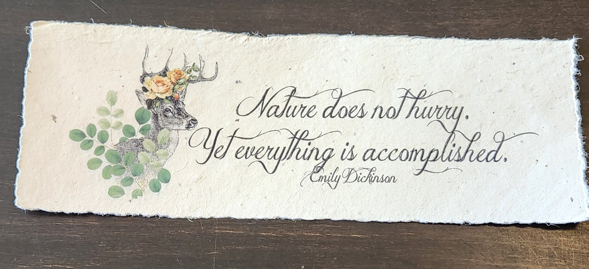 Nature Inspirational Quote on Handmade Paper Print