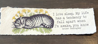 Inspirational Quote with Cat on Handmade Paper Print