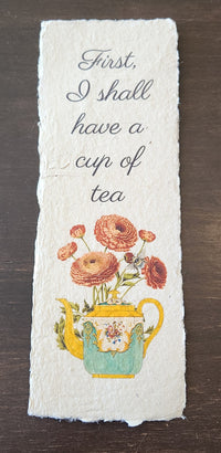 Tea Themed Inspirational Quote on Handmade Paper Print