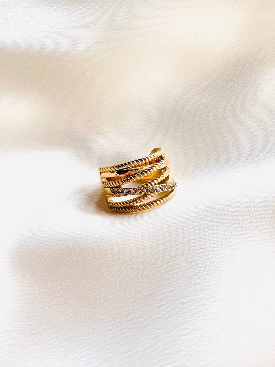Twist and Cubic Zirconia Ring - SABRINA