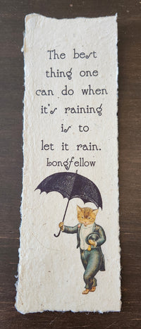 Inspirational Quote with Cat on Handmade Paper Print