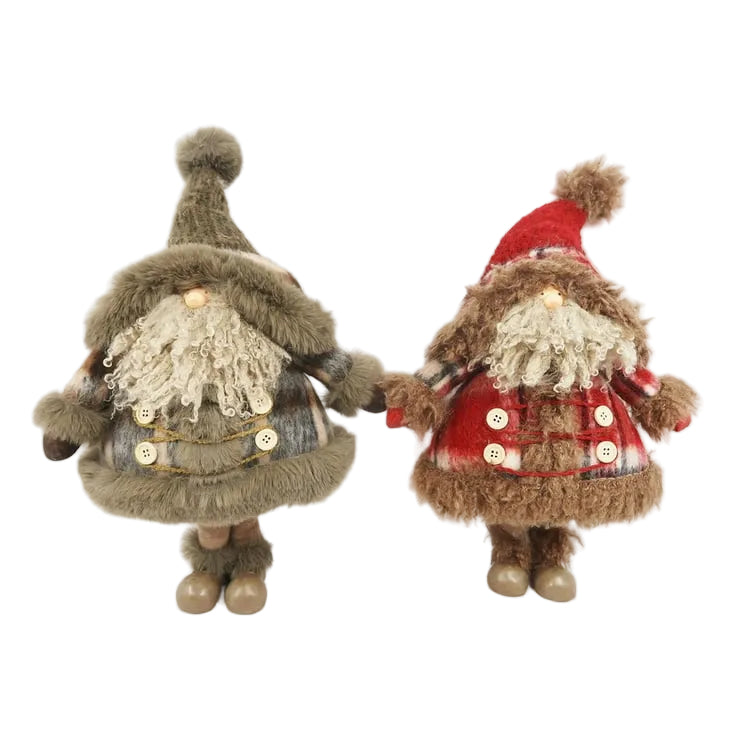 Woodland Santa In Plaid Coat, 2 Styles