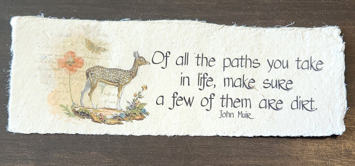 Inspirational Quote With Animal on Handmade Paper Print