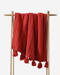 Rouge Braided Pom Pom Throw