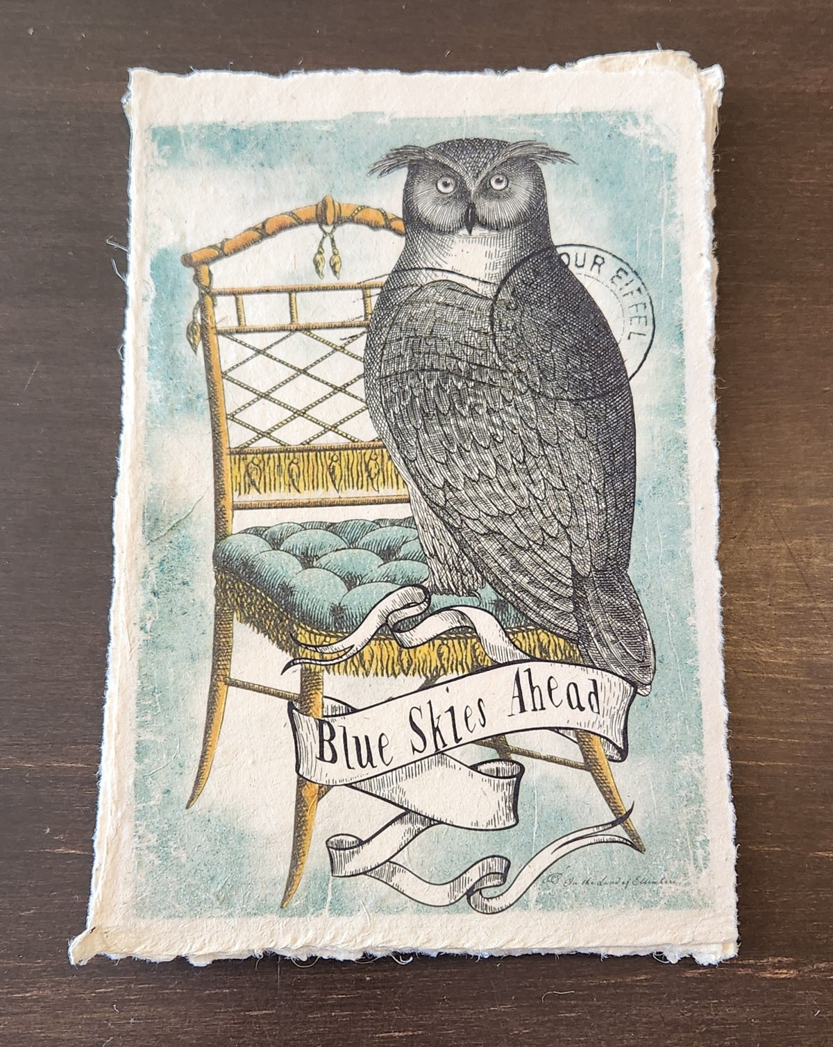 Inspirational Quote with Bird on Handmade Paper Print