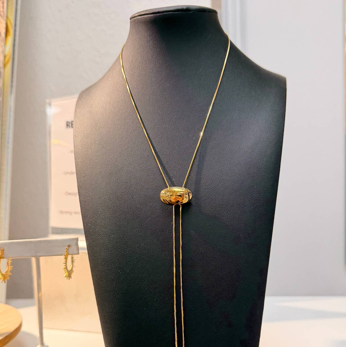 Dainty Thin Bean Bolo Necklace