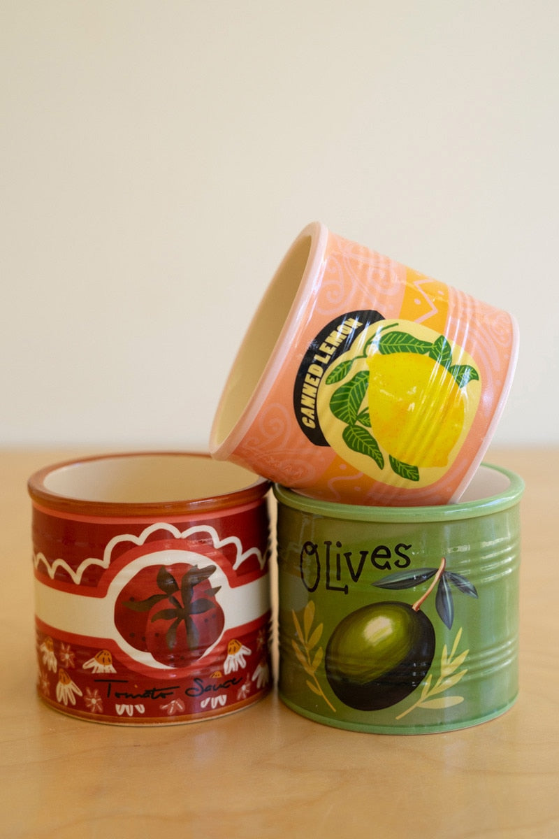 Ceramic Canned Goods Planter - 3 Styles