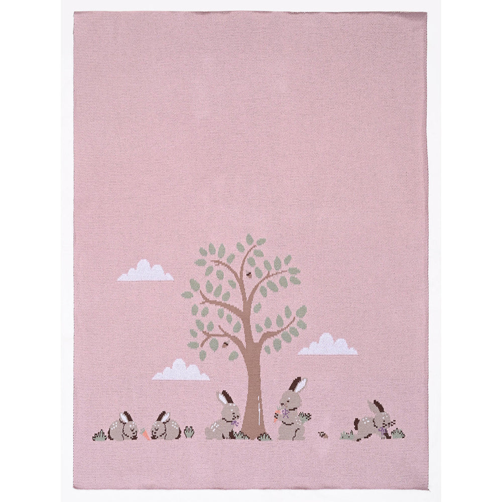 Bunnies Day Out Baby Blanket - Petal Pink | Alimrose