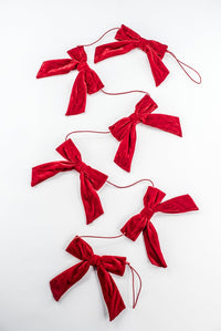 Red Velvet Bow Garland - 5'