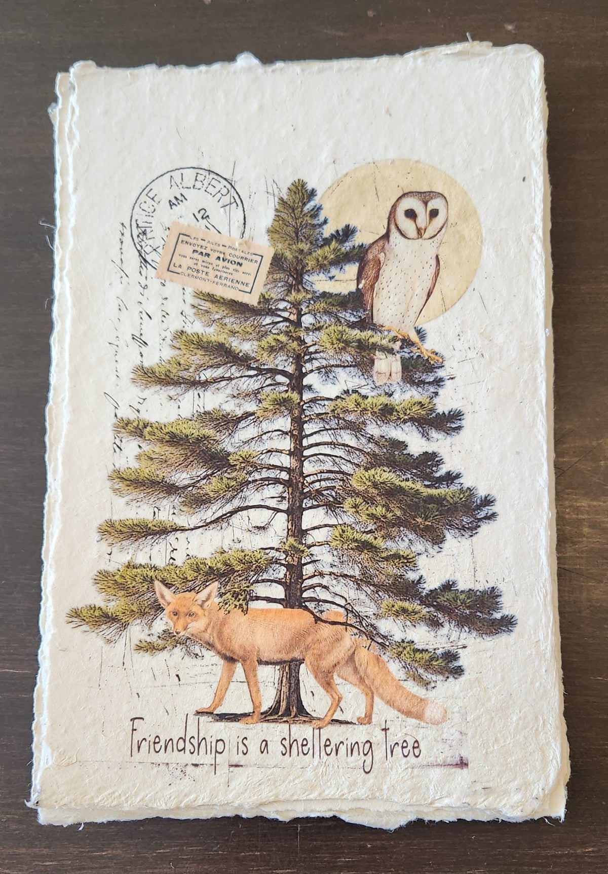 Inspirational Quote with Bird on Handmade Paper Print