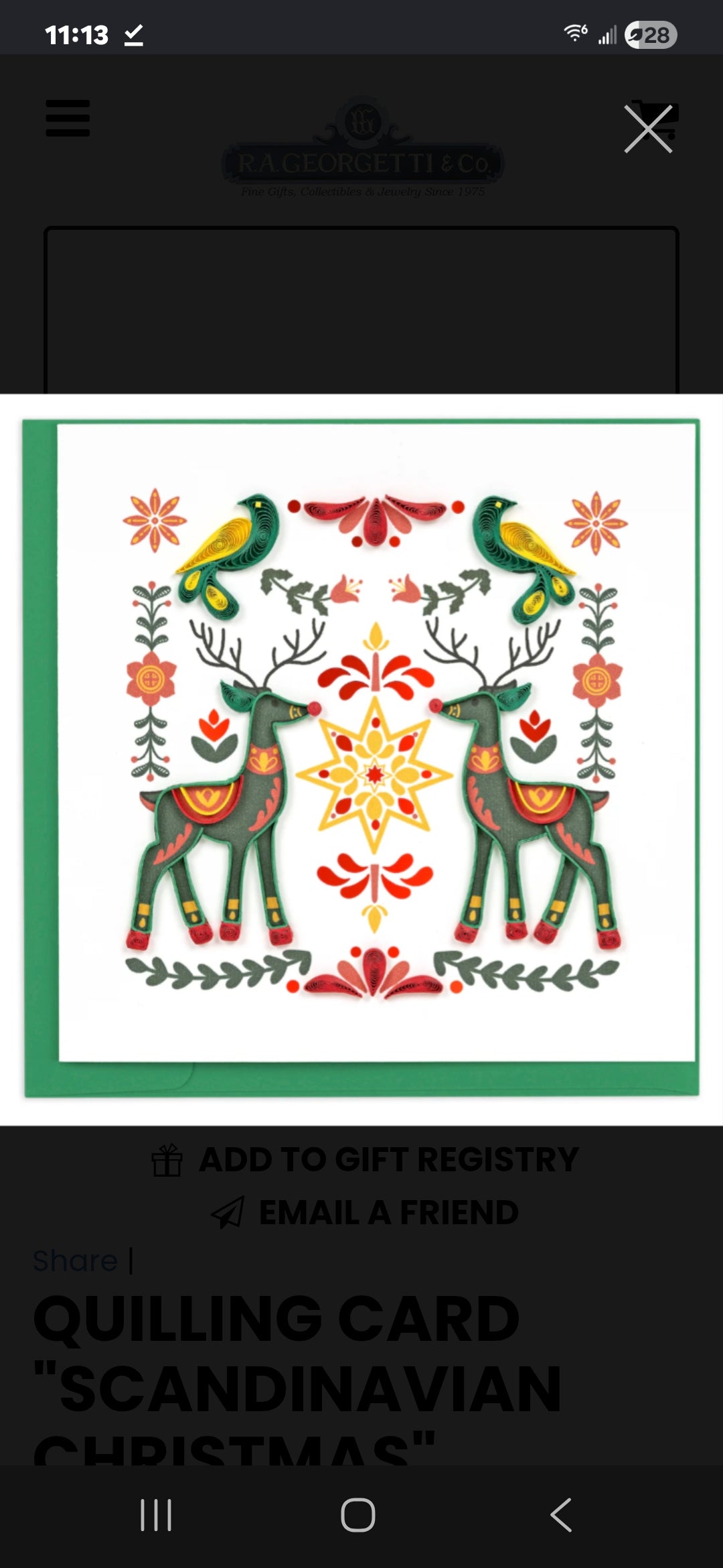 Quilling Card Scandinavian Christmas Greeting Card