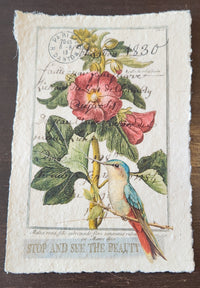 Inspirational Quote with Bird on Handmade Paper Print