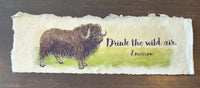 Inspirational Quote With Animal on Handmade Paper Print