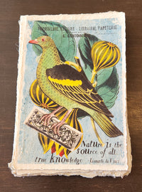Inspirational Quote with Bird on Handmade Paper Print