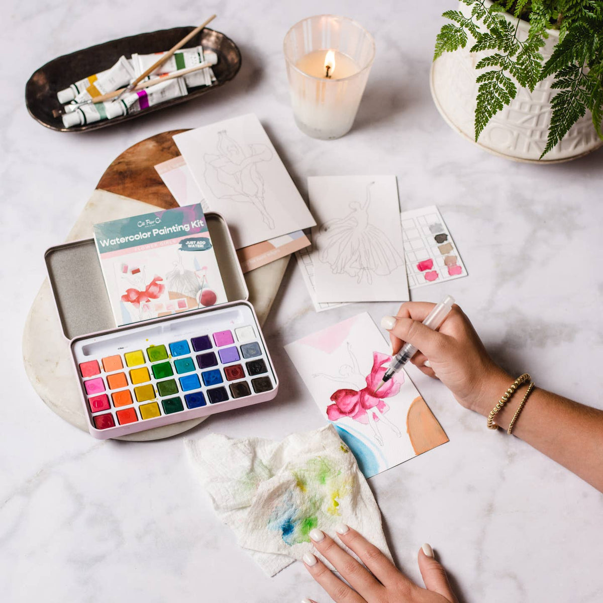 English Countryside Watercolor Painting Kit