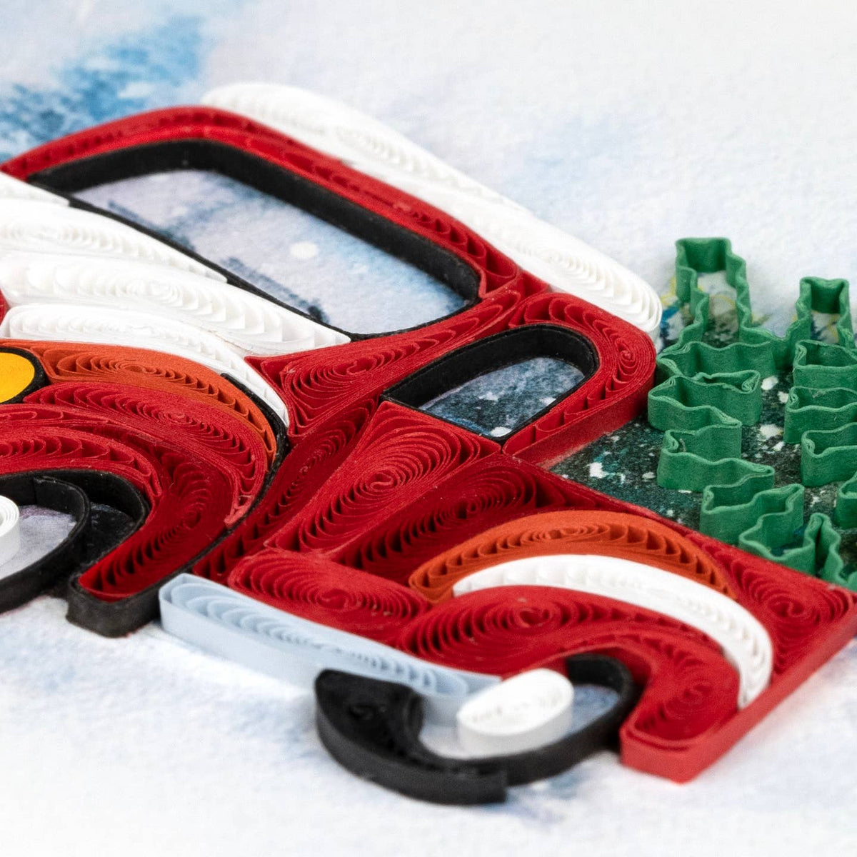 Quilled Christmas Truck Greeting Card