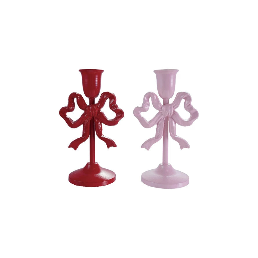 8" Metal Bow Candle Holder
