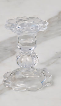 Scalloped Glass Candlestick Holder