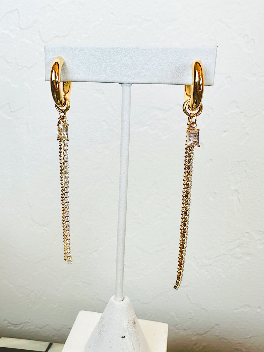 Crystal Fringe Earrings - HADLEY