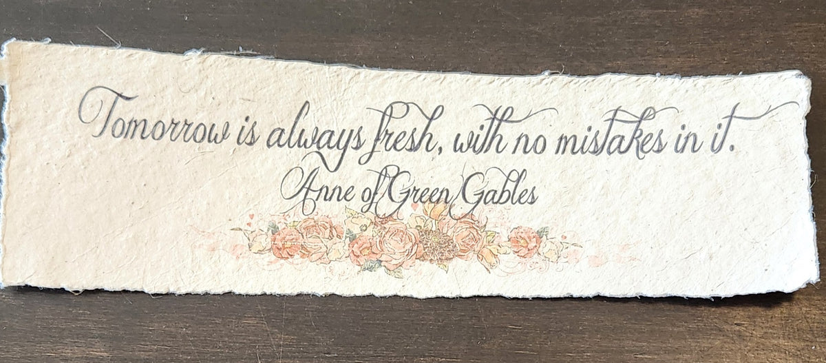 Book Themed Quote on Handmade Paper Print
