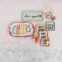 Stoneware Dish with Culinary Sayings