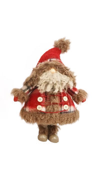 Woodland Santa In Plaid Coat, 2 Styles