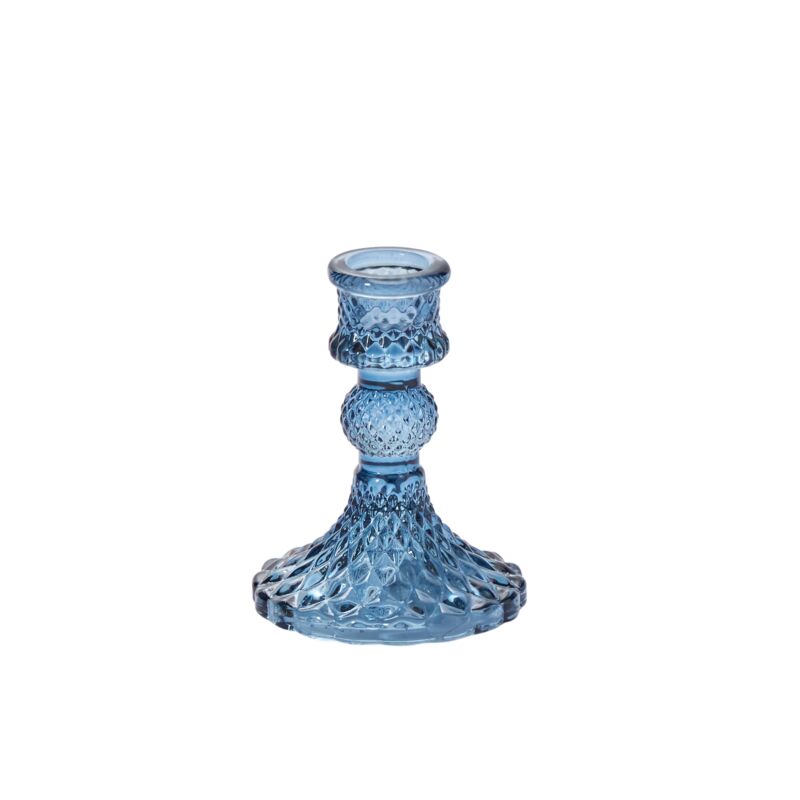 Vintage Inspired Gillian Candlestick - Blue