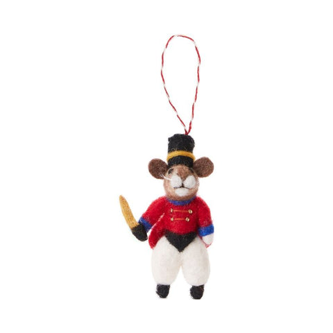 Hand Felted Drum Major Mouse "Sir Squeakers" Ornament