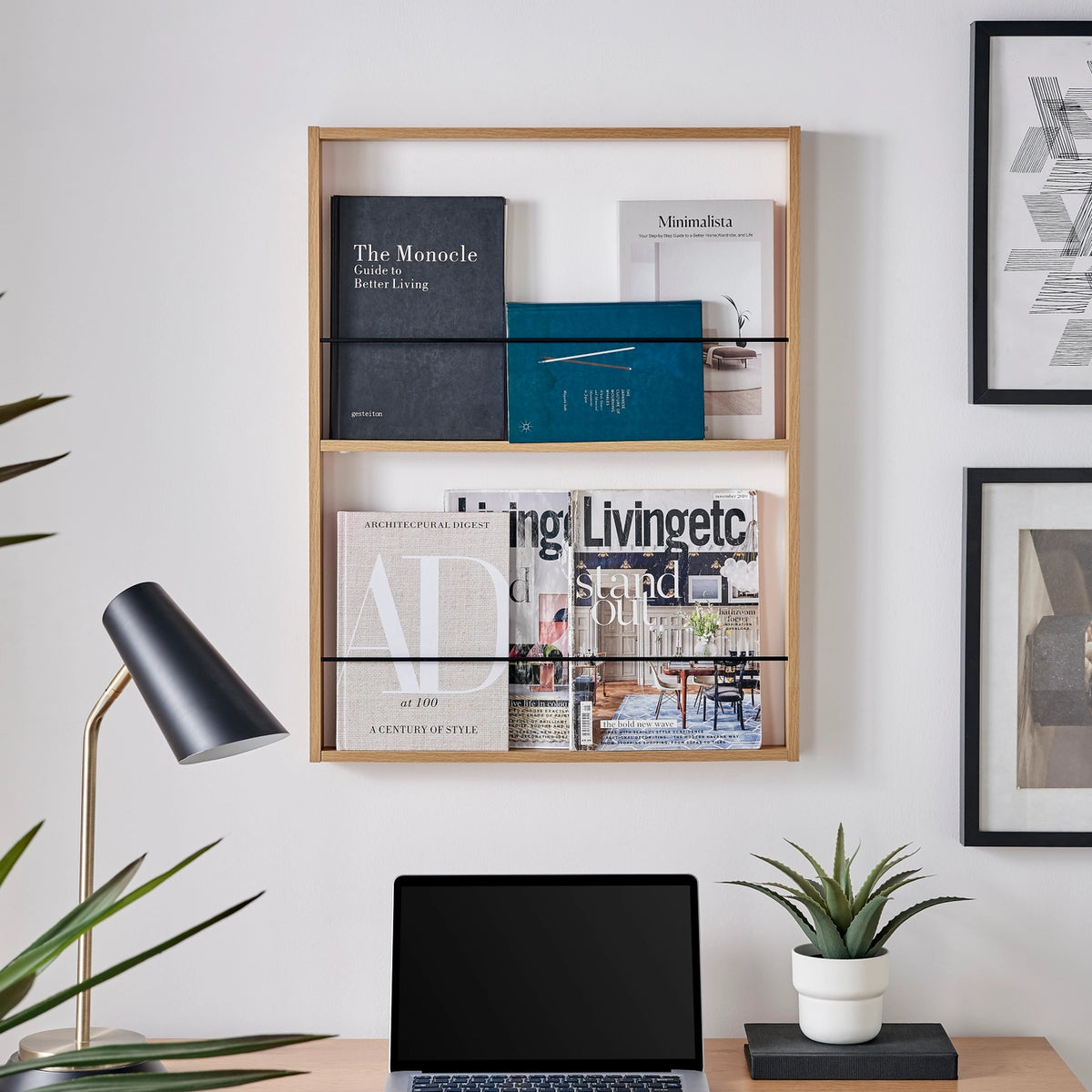 Steiner Beech Square 2-Tier Kids Wall Mounted Bookshelf | Danya B