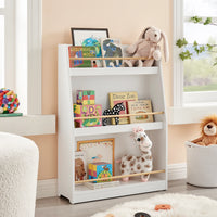 Steiner White 3-Tier Kids Freestanding Bookcase with Rods | Danya B.