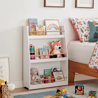 Steiner White 3-Tier Kids Freestanding Bookcase with Rods | Danya B.