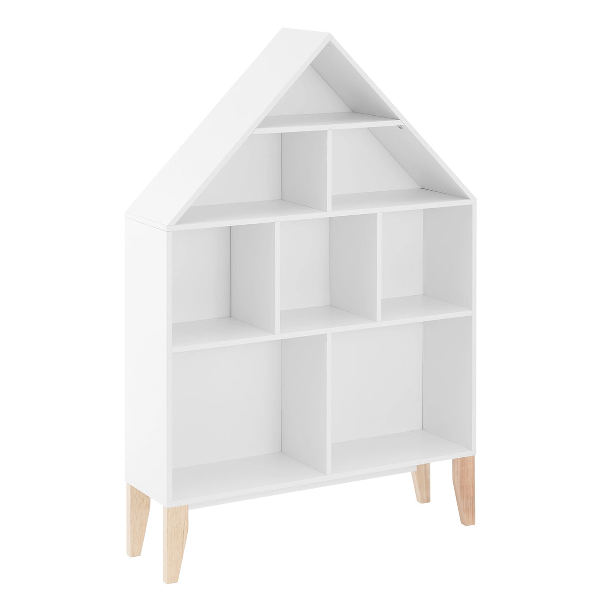 Steiner White Dollhouse Kids Bookshelf with Beech Legs | Danya B.