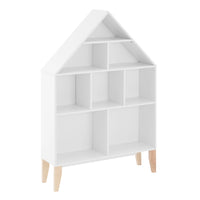 Steiner White Dollhouse Kids Bookshelf with Beech Legs | Danya B.