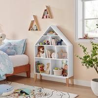 Steiner White Dollhouse Kids Bookshelf with Beech Legs | Danya B.