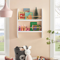 Steiner White Rounded 2-Tier Kids Wall-Mount Bookcase | Danya B.