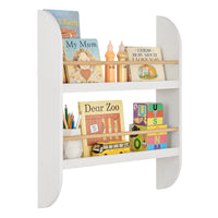 Steiner White Rounded 2-Tier Kids Wall-Mount Bookcase | Danya B.