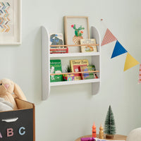 Steiner White Rounded 2-Tier Kids Wall-Mount Bookcase | Danya B.