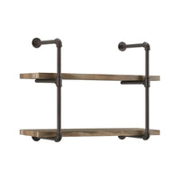 Two-Tier Industrial Pipe Wall Shelf | Danya B.