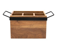 Wood & Iron Flatware and Serving Caddy