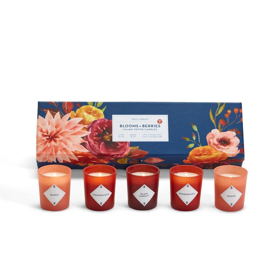 Blooms & Berries S/5 Candle Set In Giftbox