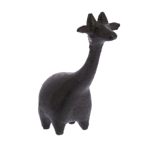 Cast Iron Mini Giraffe Figurine - Botero Brown