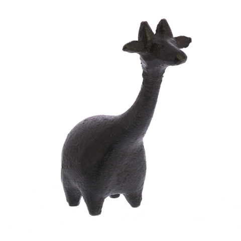 Cast Iron Giraffe Figurine- Botero Brown