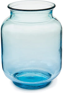 Recycled Glass Blue Canister Vase
