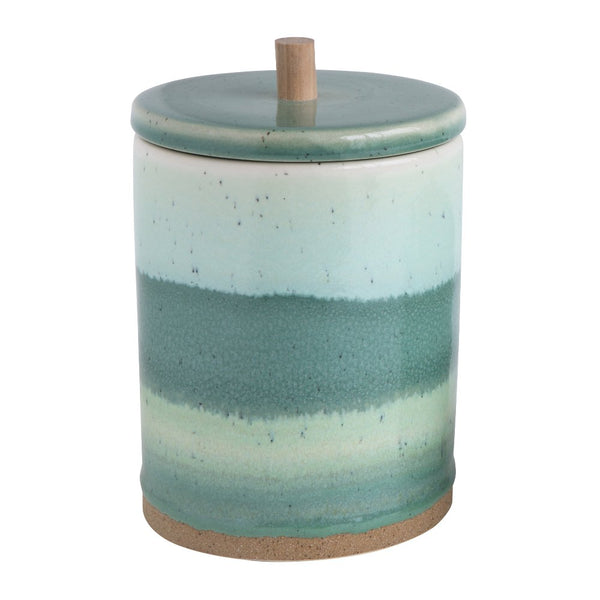Green Stoneware Canisters