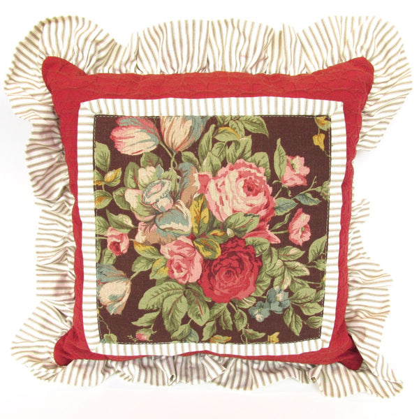 Floral & Striped Pillow