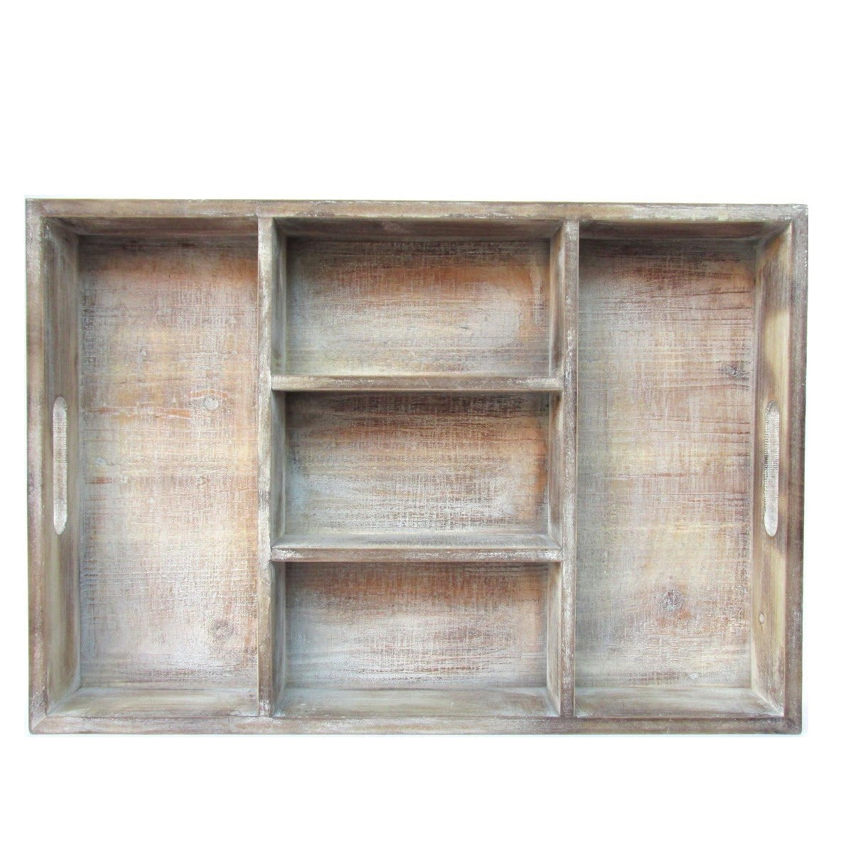 Wood Tray with Compartments