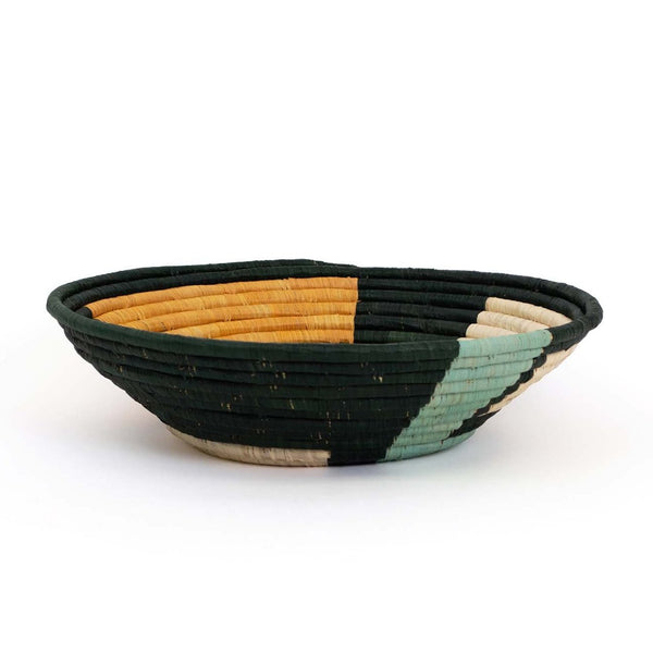 African Handmade Basket from Uganda, Bermuda Maze Bowl